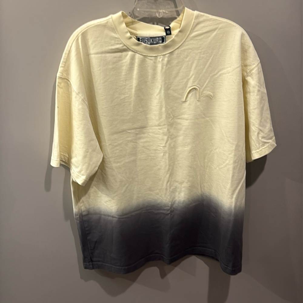 EVISU Men’s T-Shirt – Yellow & Grey Gradient – Size S– NWT